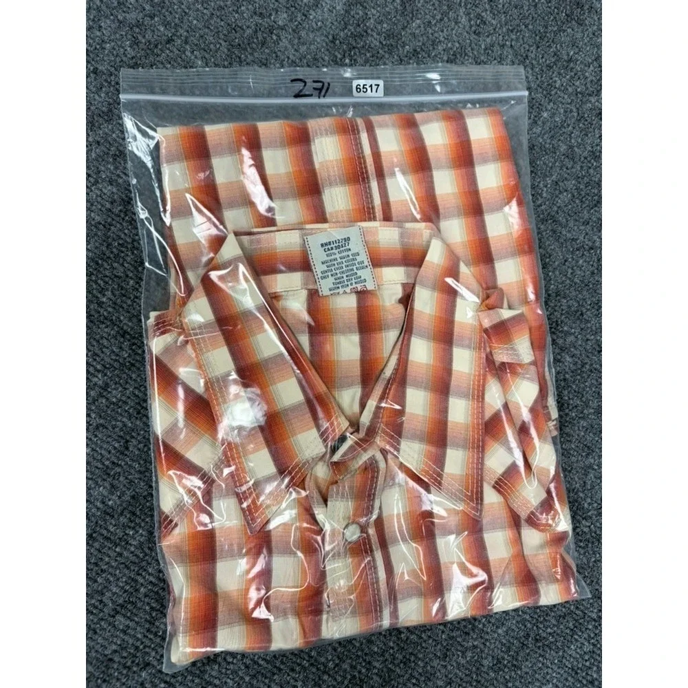 True Religion Button up Shirt Mens Multicolor‎ Plaid Pearl Snap Pockets Size L